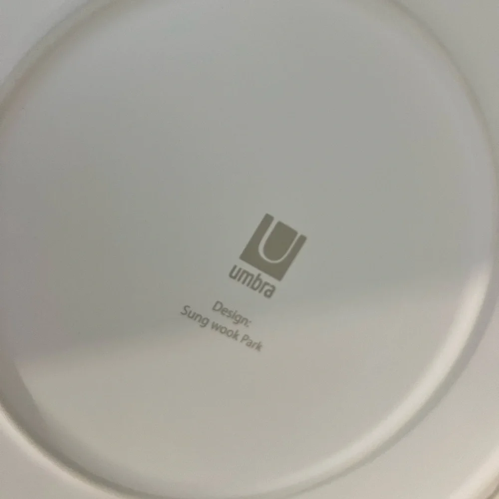 Umbra White Ceramic Organizer with Subtle Logo